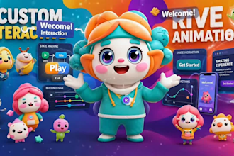 create interactive rive animations rive character for web, app, and game assets