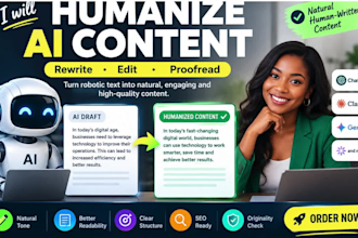 humanize ai content rewrite edit and proofread ai generated text