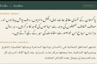 translate urdu arabic and english content professionally