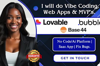 do vibe coding lovable ai web app bubble website bubble mvp bubble io base 44