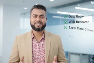 do data entry, web research and lead generation