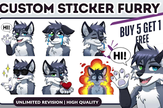 draw custom furry stickers for telegram and discord