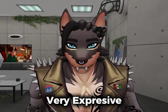 create custom 3d furry avatar fursona character model vrchat vseeface 3d vtuber