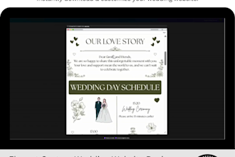 design editable wedding website in canva