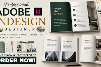 indesign brochure design, adobe indesign layout magazine catalog book pdf design