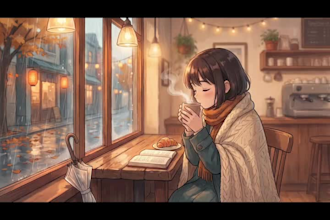 create lofi loop animation cozy illustration and animated GIF