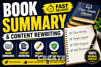 summarize books and rewrite content in simple english