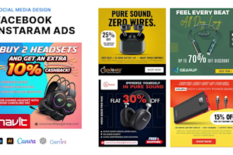 design facebook ads, instagram ads and social media ad creative