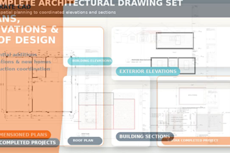 create residential architectural floor plans elevations sections and roof plans
