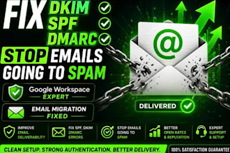 fix dkim spf dmarc mx google workspace, stop email spam and fix email migration