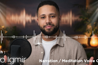 record a calm soothing voice over in english and arabic for narration med