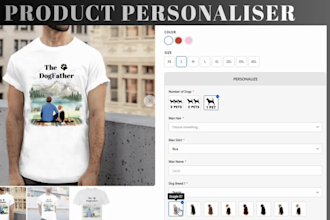 add shopify product personalizer with customily zepto teeinblue live preview