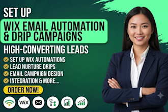 setup wix email automation and high converting drip campaigns for leads
