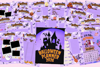 provide halloween themed printable and digital PDF planners