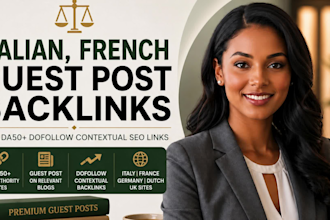 build italian french german dutch da50 contextual dofollow guest post backlinks