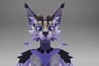 custom vrchat avatar furry fursona with full body tracking 3d vtuber model vrm