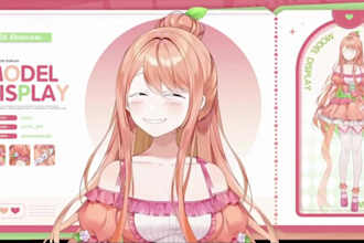 draw high quality 2d vtuber moodel, live2d design, streaming avatar, 3d v tuber