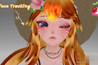 do custom vrchat avatar, 3d anime vrm model, furry nsfw avatar vrc face tracking