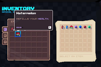 design pixel art UI, game hud, pixel bars, frames, icons, gui and game interface