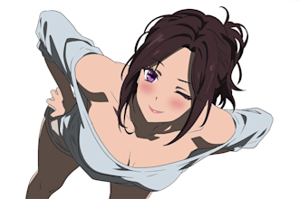 create a 2d anime character model sheet