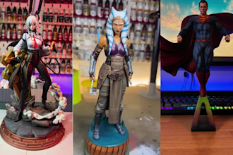 3d print and paint custom anime resin figures fan art status and display model