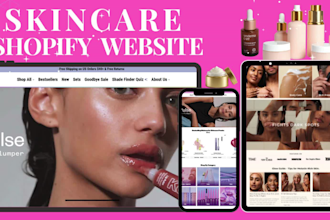 design skincare beauty shopify store, shopify website