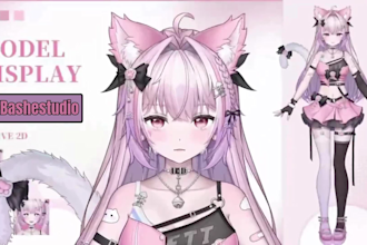 design 2d vtuber model, anime art, live 2d rigging vtuber for streaming
