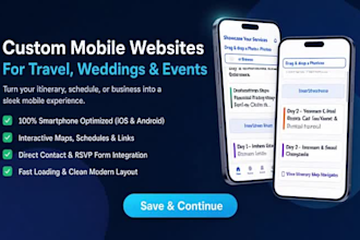 create a mobile friendly travel itinerary or event website