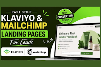 setup klaviyo and mailchimp landing pages for leads
