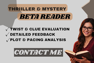 professionally beta read your thriller, mystery, or crime novel