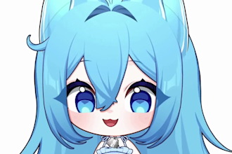 draw cute chibi art, chibi character, chibi vtuber, vtuber model, anime chibi