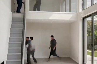 create ai renovation, construction timelapse before, after videos, epoxy floor