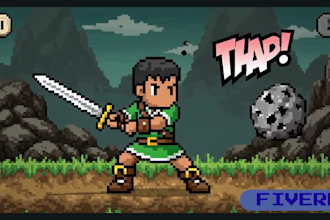 create rpg pixel art character sprite sheet with idle walk and attack animation