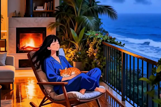 create cozy lofi animation lofi loop animation lofi girl animation anme girl GIF