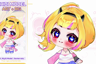 design and rig a custom 3d chibi vtuber model for vtube studio and streaming