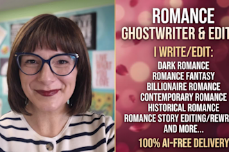 be romance book writer, ghostwrite, edit dark romance, romantasy, romance ebook