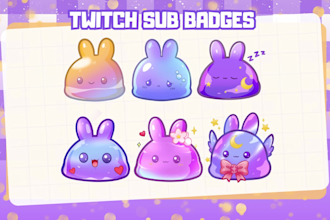 create cute custom twitch sub badge for streamer