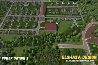 model and animate your solar pv or bess park from PDF, dwg, or sketch