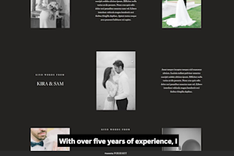 design an attractive pixieset website, photography website