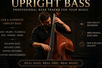record upright acoustic bass or double bass for your music