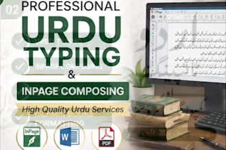 do urdu typing, inpage composing and professional ms word formatting