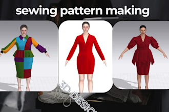 do your as design sewing pattern and 3d model
