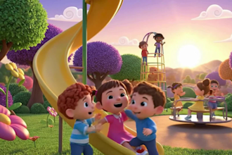 design colorful 3d kids videos