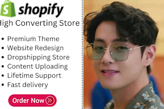 setup develop and redesign shopify shift4shop store or website, custom shopify