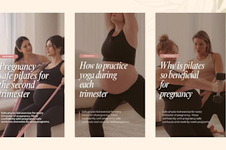 design social media posts flyers posters for pilates and yoga brands