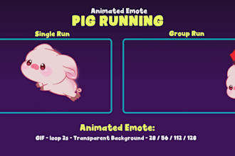 design unique 2d cartoon animated emotes for twitch discord