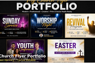 design modern church flyer, church event poster and worship flyer