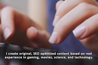 write blog posts in gaming, science and technology