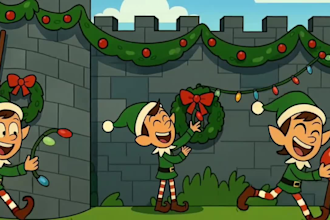 create a custom 2d animated beautiful merry christmas video
