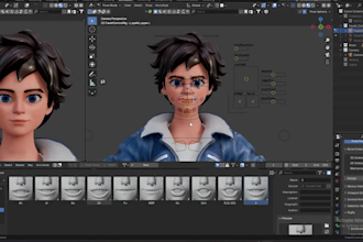 optimized 3davatar for webbased,vrchat,livestream,talkhead,game,arkit,facs,rig3d